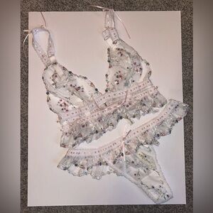 For Love And Lemons “Angelica” White Lingerie Set - Size Small
